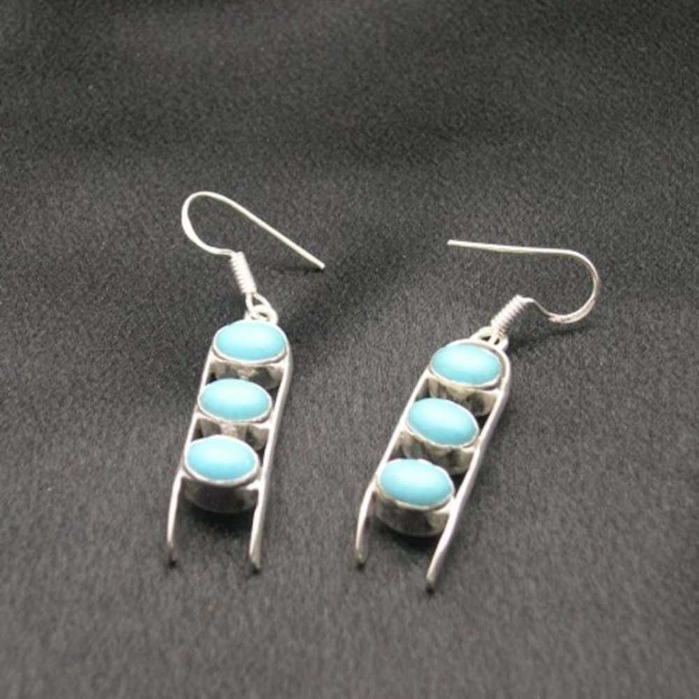 New Sterling Silver Turquoise Southwest Earrings